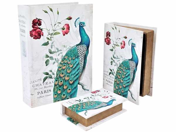 Büchertruhen Peacock 3er Set | von Hoff Interieur