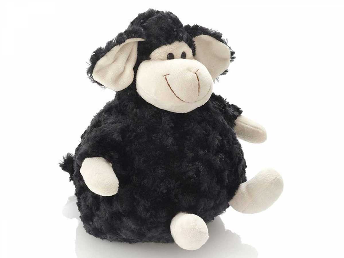 Schwarzes Schaf Kuscheltier sitzend 28 cm | Plüschschafe